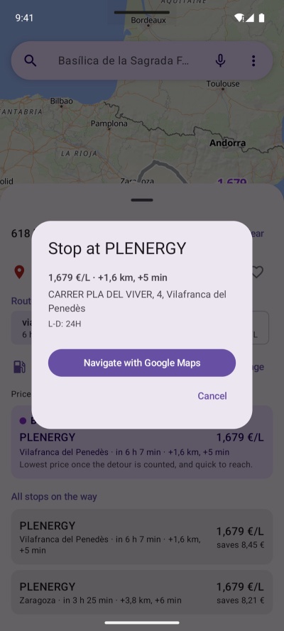 Hand-off to Google Maps, Waze or Organic Maps